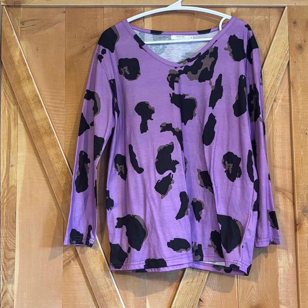 Purple & Black Leopard Women’s Shirt